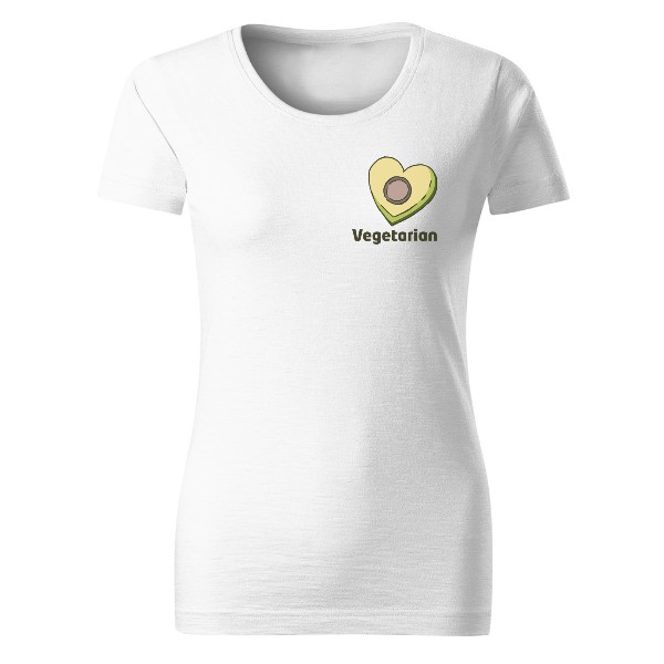 Avokádo, tvar srdce, vegetarian, dámské tričko Organic slub