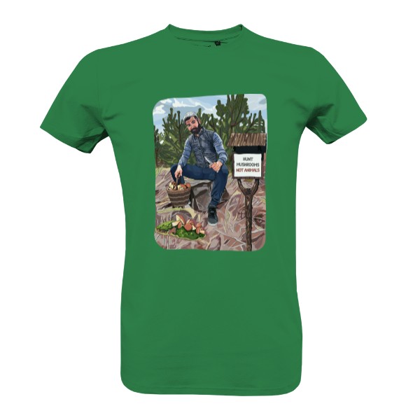 Hunt Mushrooms Not Animals – pánské tričko Bio neutral