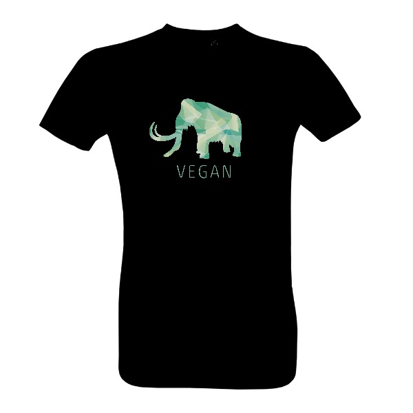 Mamut s nápisem vegan– pánské tričko Bio neutral