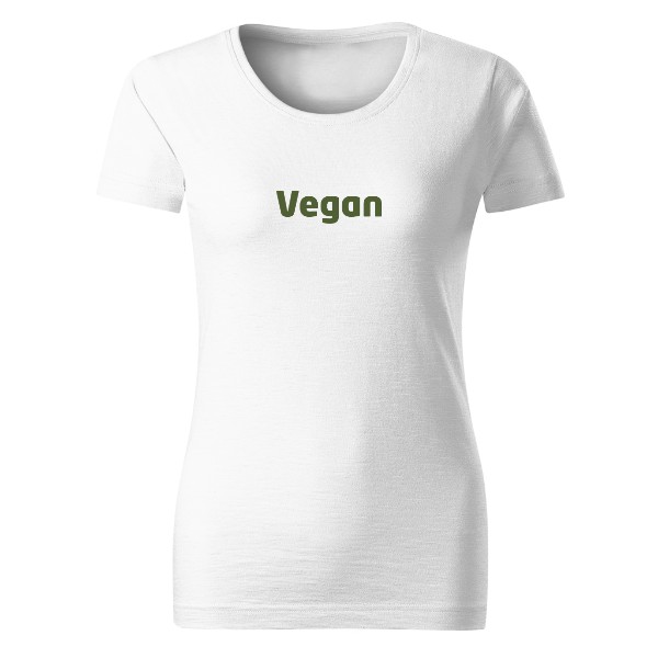 Vegan nápis – dámské tričko Organic slub