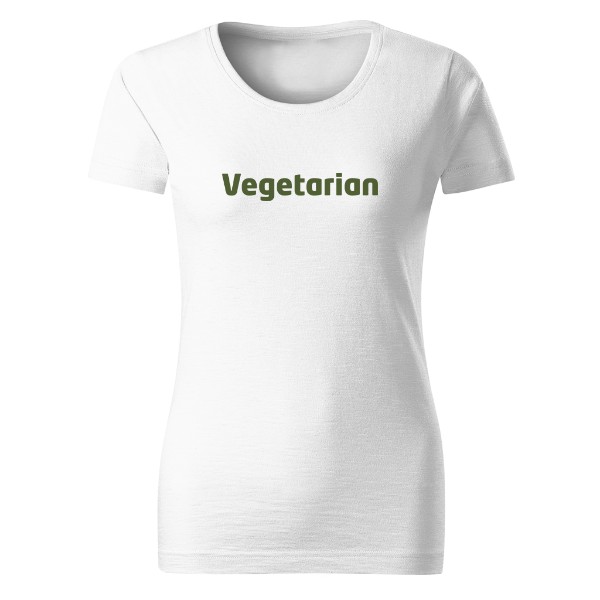 Vegetarian nápis – dámské tričko Organic slub