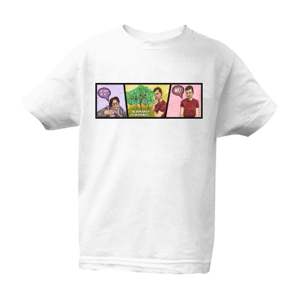 Ale ryby jíš, ne? Komiks, černý. Dětské tričko Bio neutral