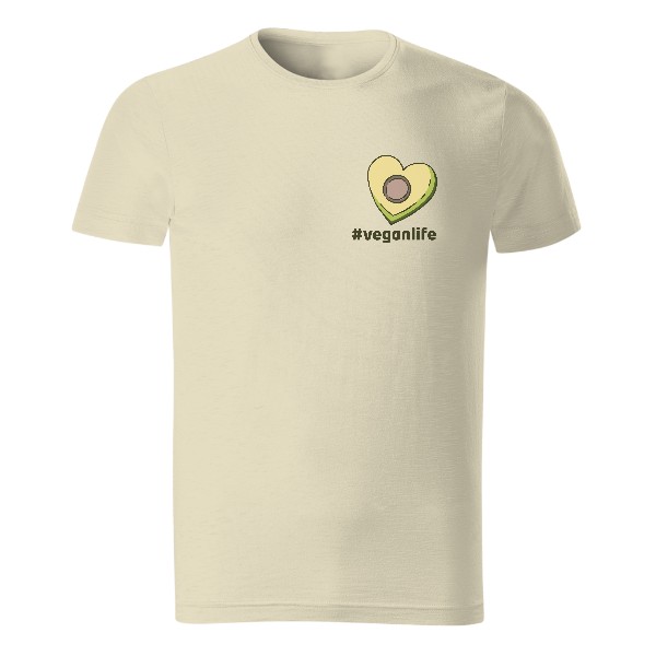 Avokádo, tvar srdce, #veganlife – pánské tričko Organic slub