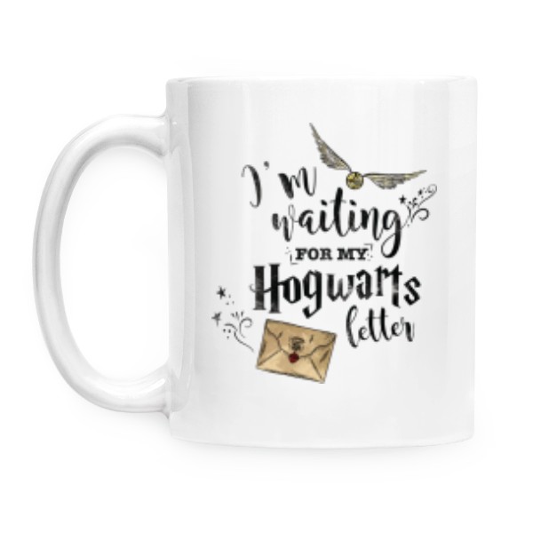 Hrnek malý bílý s potiskem Hogwarts letter