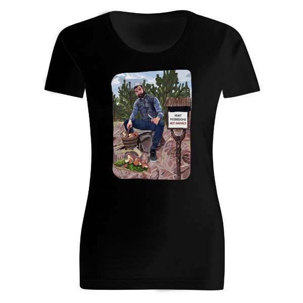 Hunt Mushrooms Not Animals – dámské tričko Organic slub